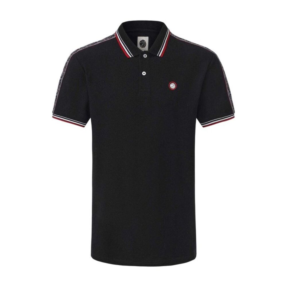 Pretty Green Mens Logo Taped Polo Shirt / Black